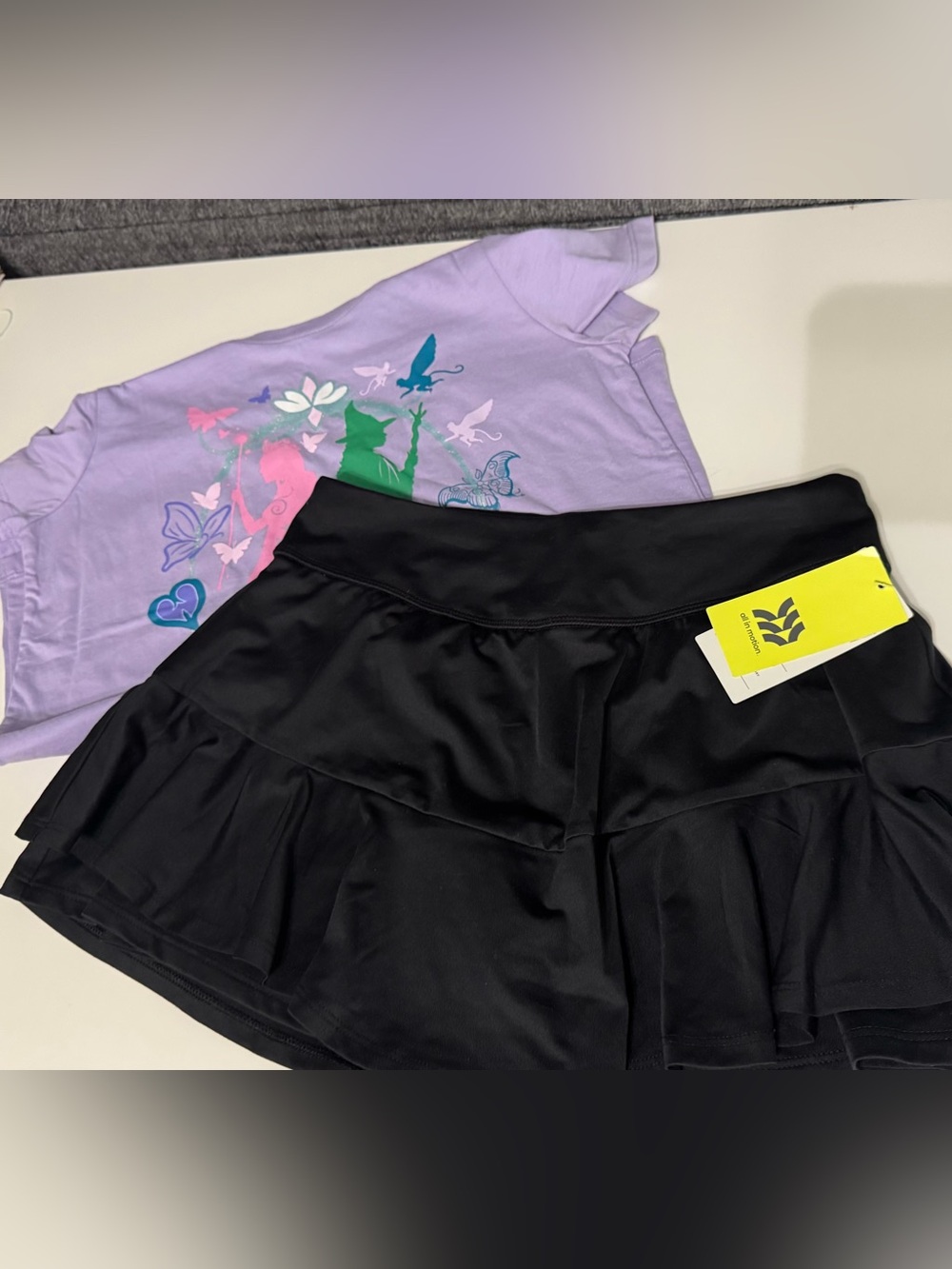 Set of Black Tiered Ruffle Skort- Wicked Tee